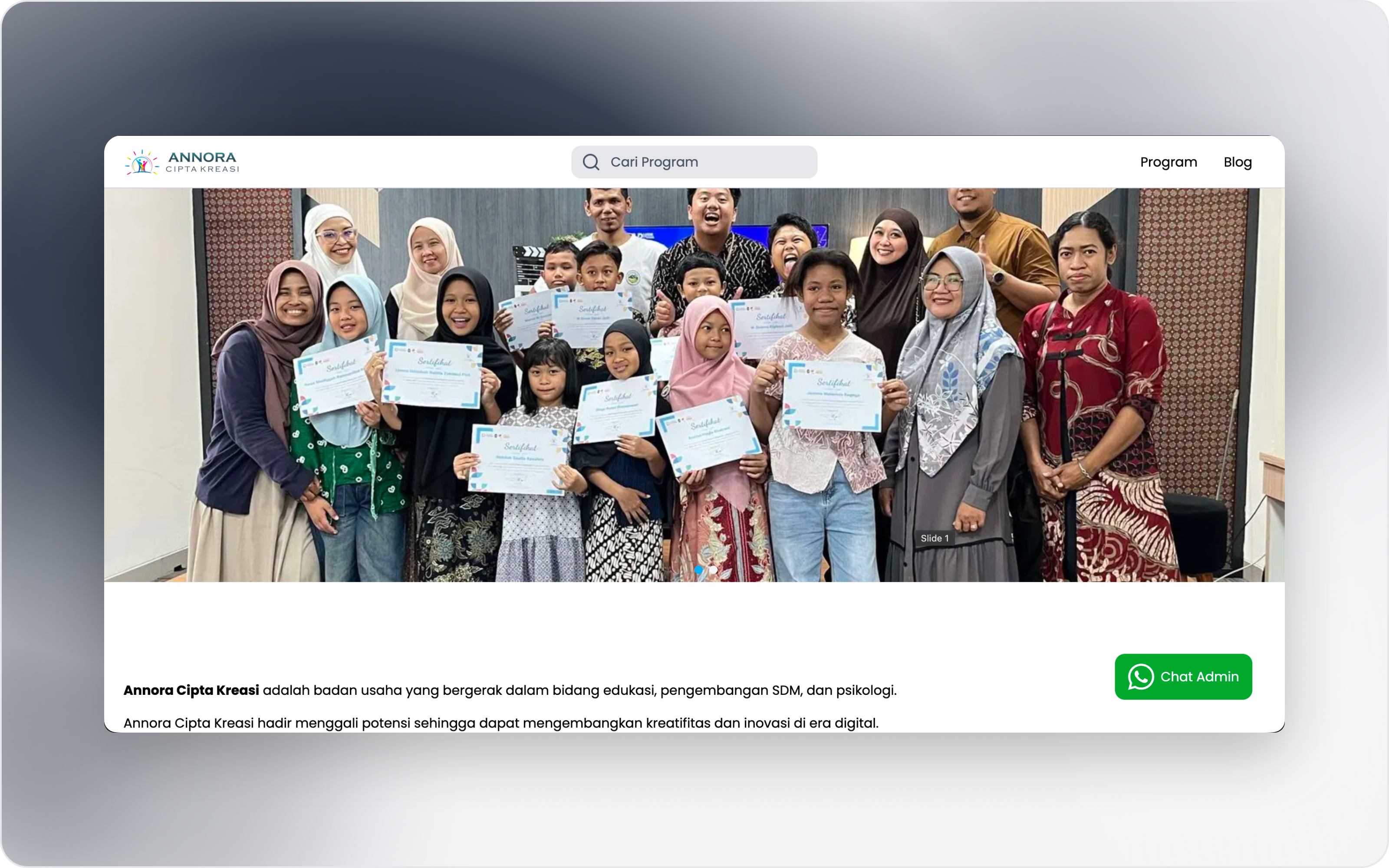 Website Annora Cipta Kreasi Mockup